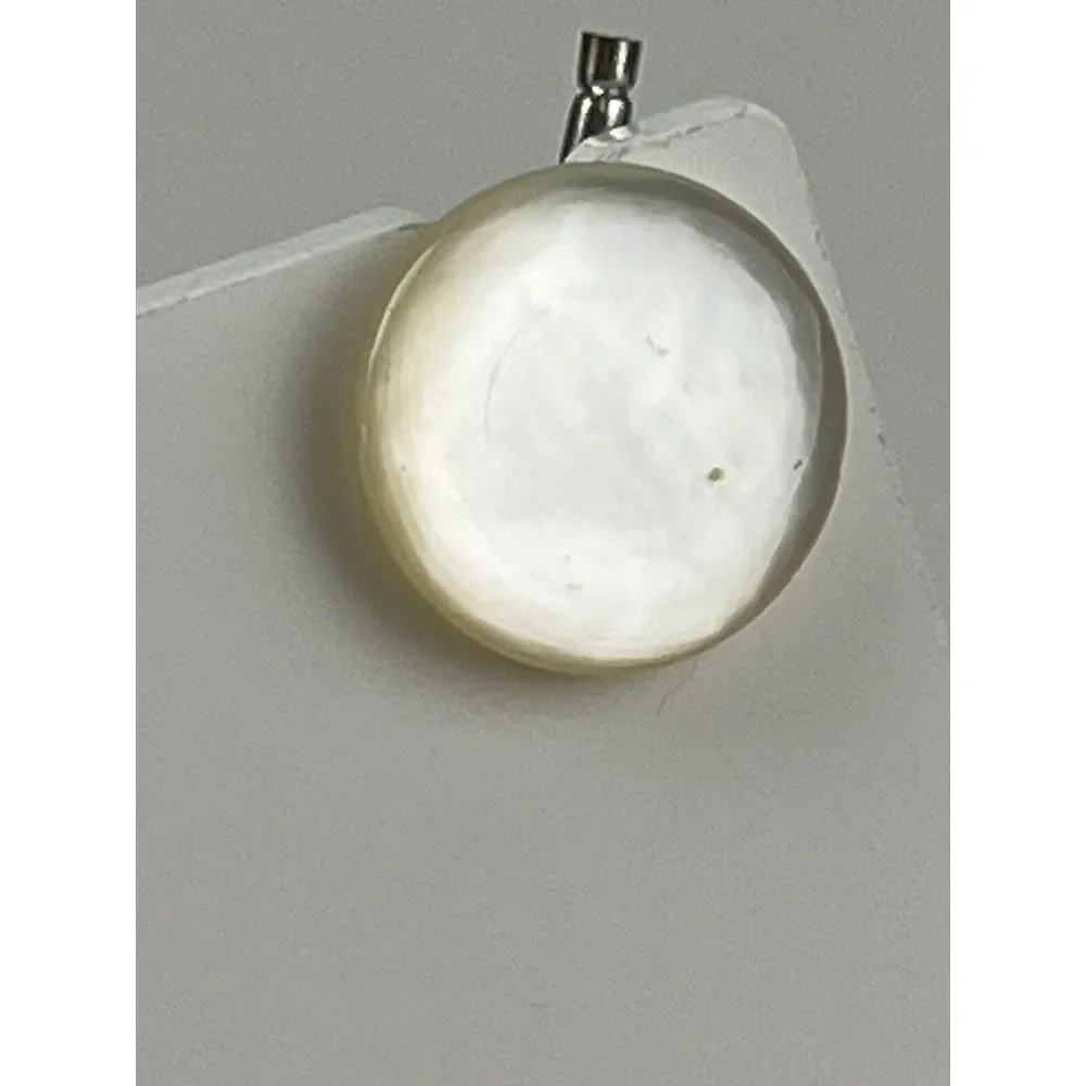 Vintage Men's Round Pearly White Button Toggle Cufflinks Cuff Links  .50